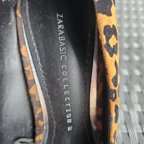 Zara Leopard Print High Heels Pointed Toe Stilettos Sexy Velvet Suede Size 37 - Picture 9 of 10